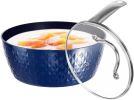 1.5 Quart Pot Saucepan with Lid, Small Nonstick Saucepan with Lid, Small Soup Pot with Lid, Small Induction Stock Pot, Blue Mini Saucepan with Lid, Mi