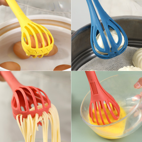 1pc; Multifunctional 3-in-1 Egg Whisk Food Holder Noodle Holder Baking Tool Egg Stirrer Manual Whisk 1 Pack 11.02''âˆšÃ³2.76'' (Color: green)