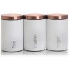 MegaChef Essential Kitchen Storage 3 Piece Sugar;  Coffee and Tea Canister Set in Matte Gray