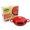 COOKWIN Cast Iron Casserole Braiser;  3.8 Quart; Heavy Duty Casserole Skillet with Lid and Dual Handles;  Porcelain Enameled Surface Cookware Pot