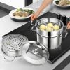 Daily Delicacies Pot 304 Stainless Steel  3-Tier Steamer Pot