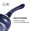 10 Piece Ceramic Nonstick Aluminum Cookware Set - Black & Copper & Blue