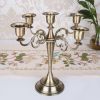 Silver Gold Black Bronze Metal Candle Holder Retro 5 Arms Candle Holder Dinner Hotel Home Decor Romantic Retro Candlestick